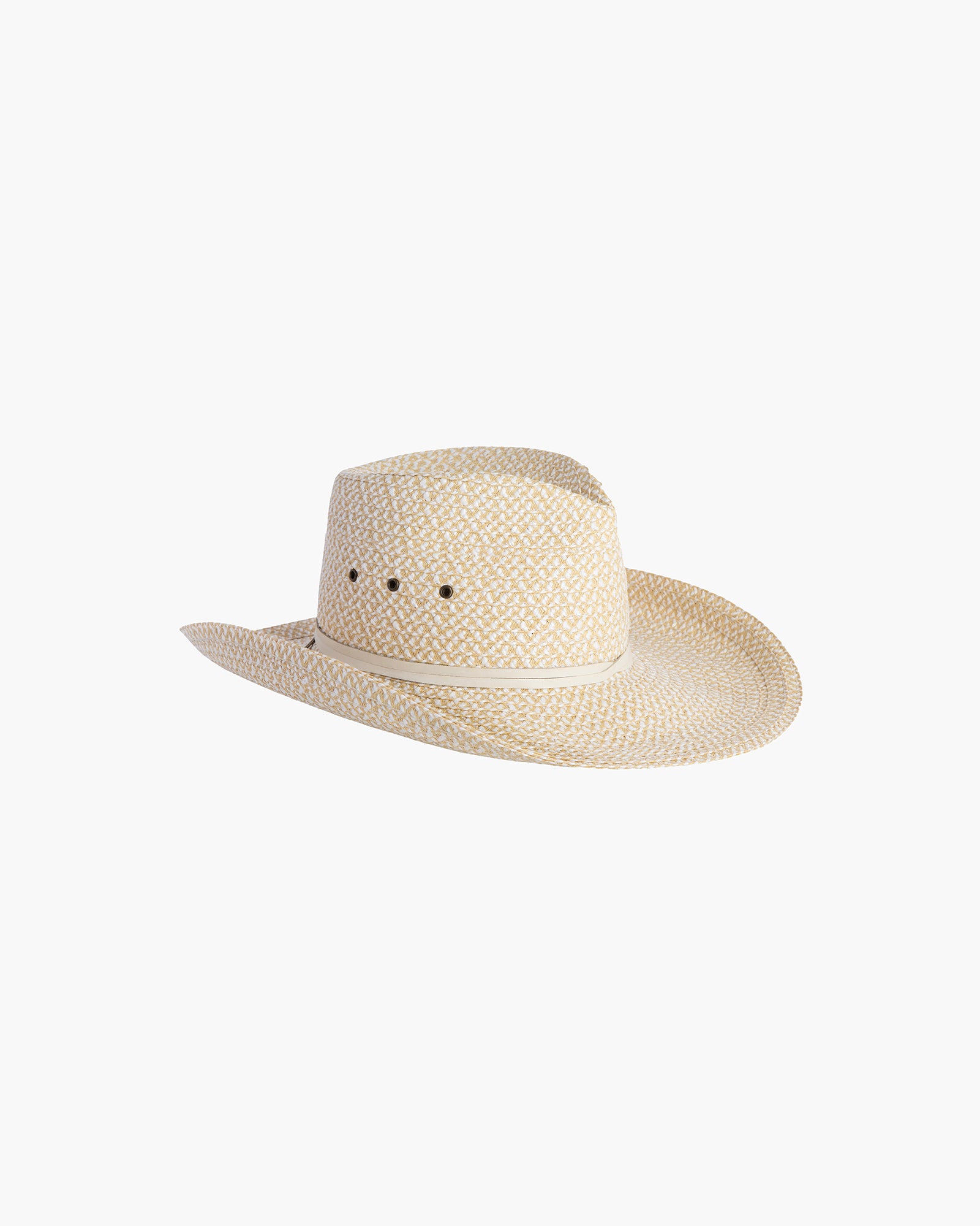 Straw Cowboy Hat with Curved Brim, Free Shipping