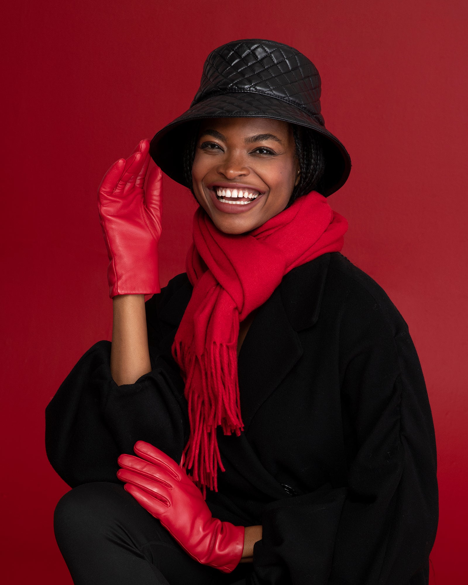 Quilty Leather Bucket Hat | Women's – Eric Javits
