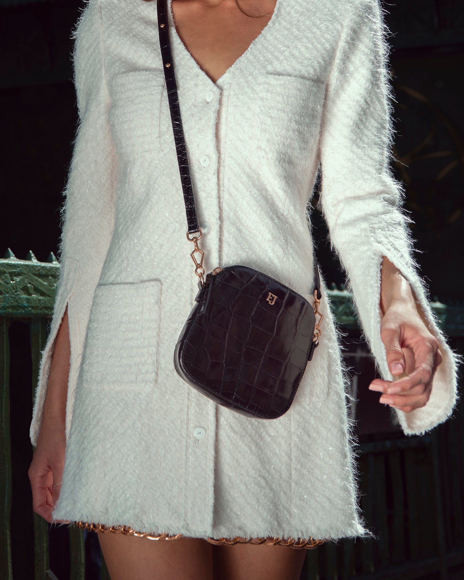Alli Crossbody Pouch | Crocodile Leather | Eric Javits