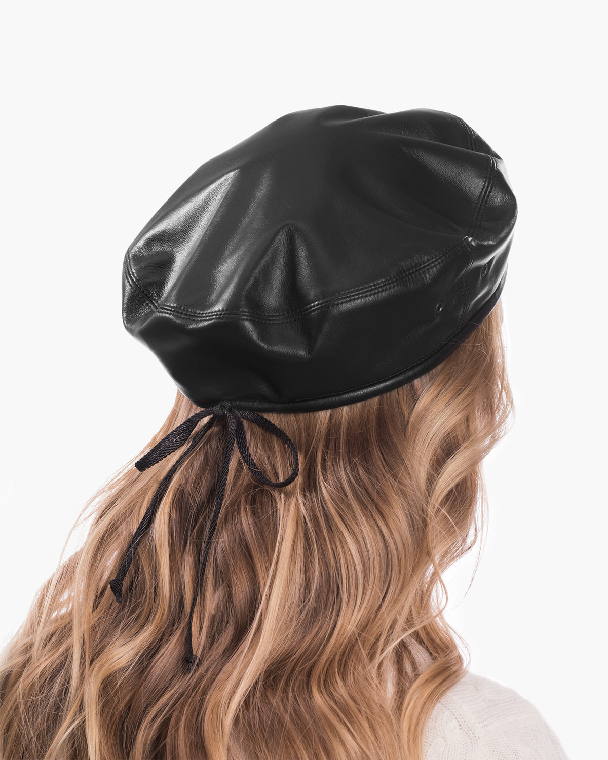 Leather beret OriginalBlack Eric Javits