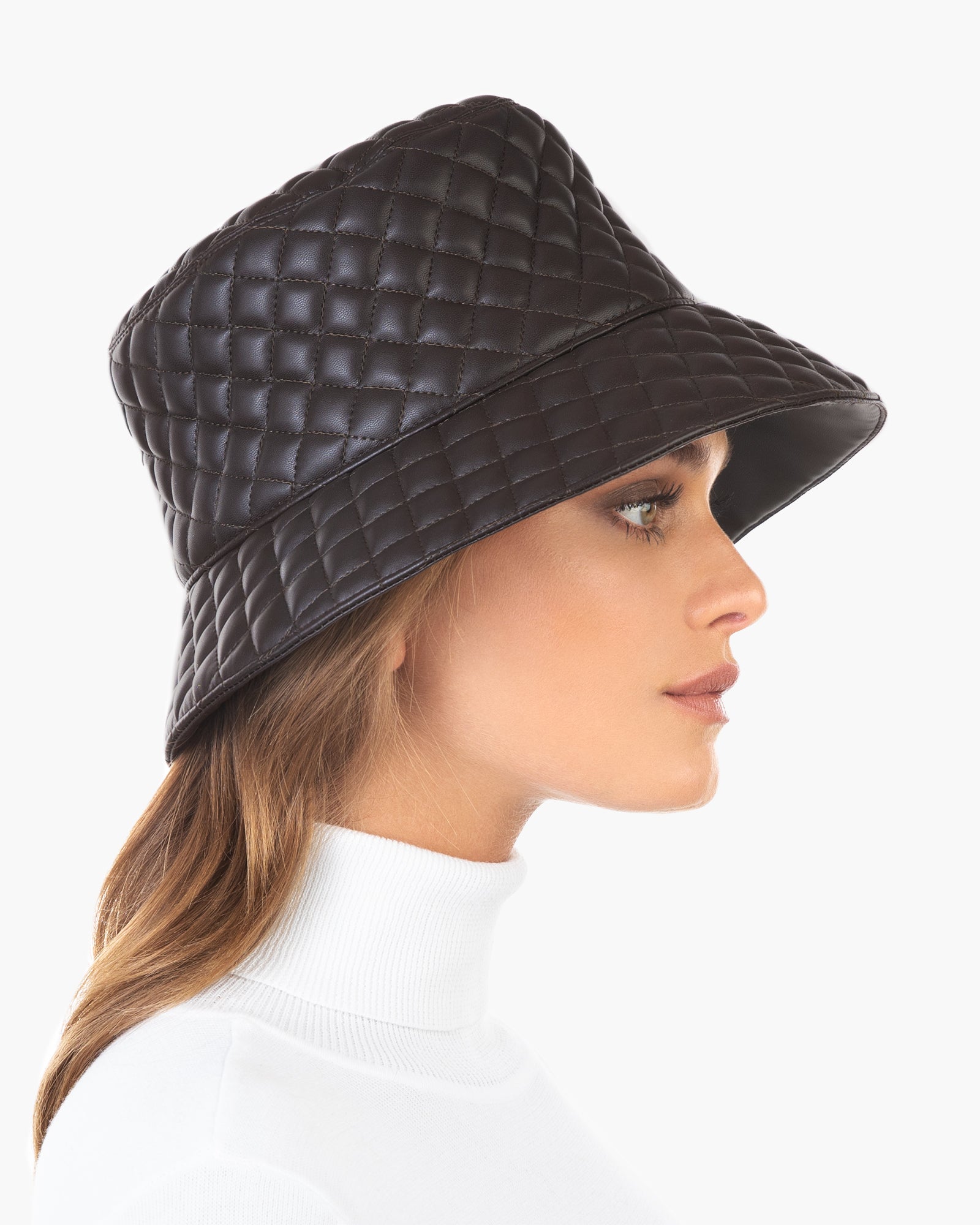 Quilty Leather Bucket Hat | Women's | Eric Javits