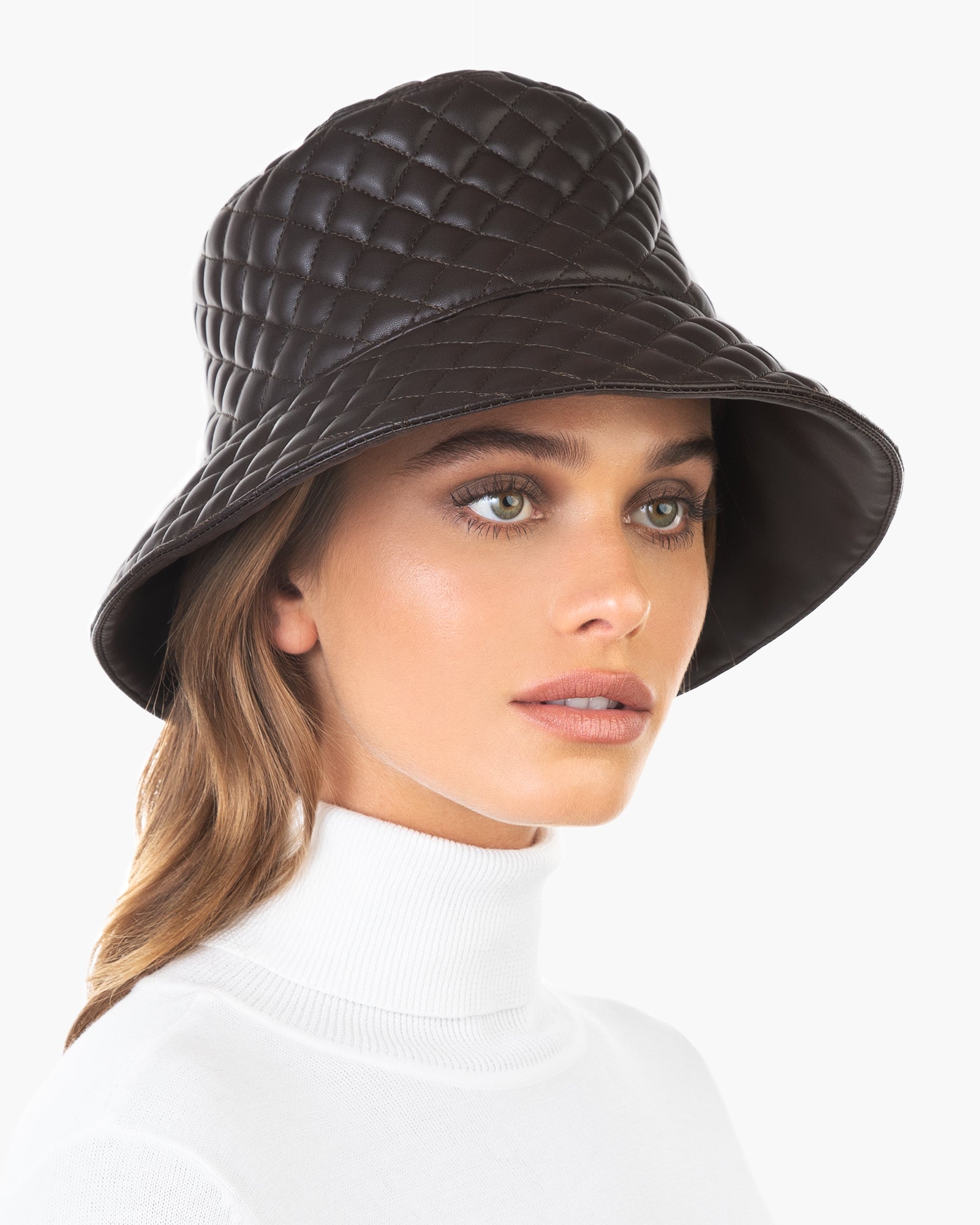 Quilty Leather Bucket Hat | Women's | Eric Javits