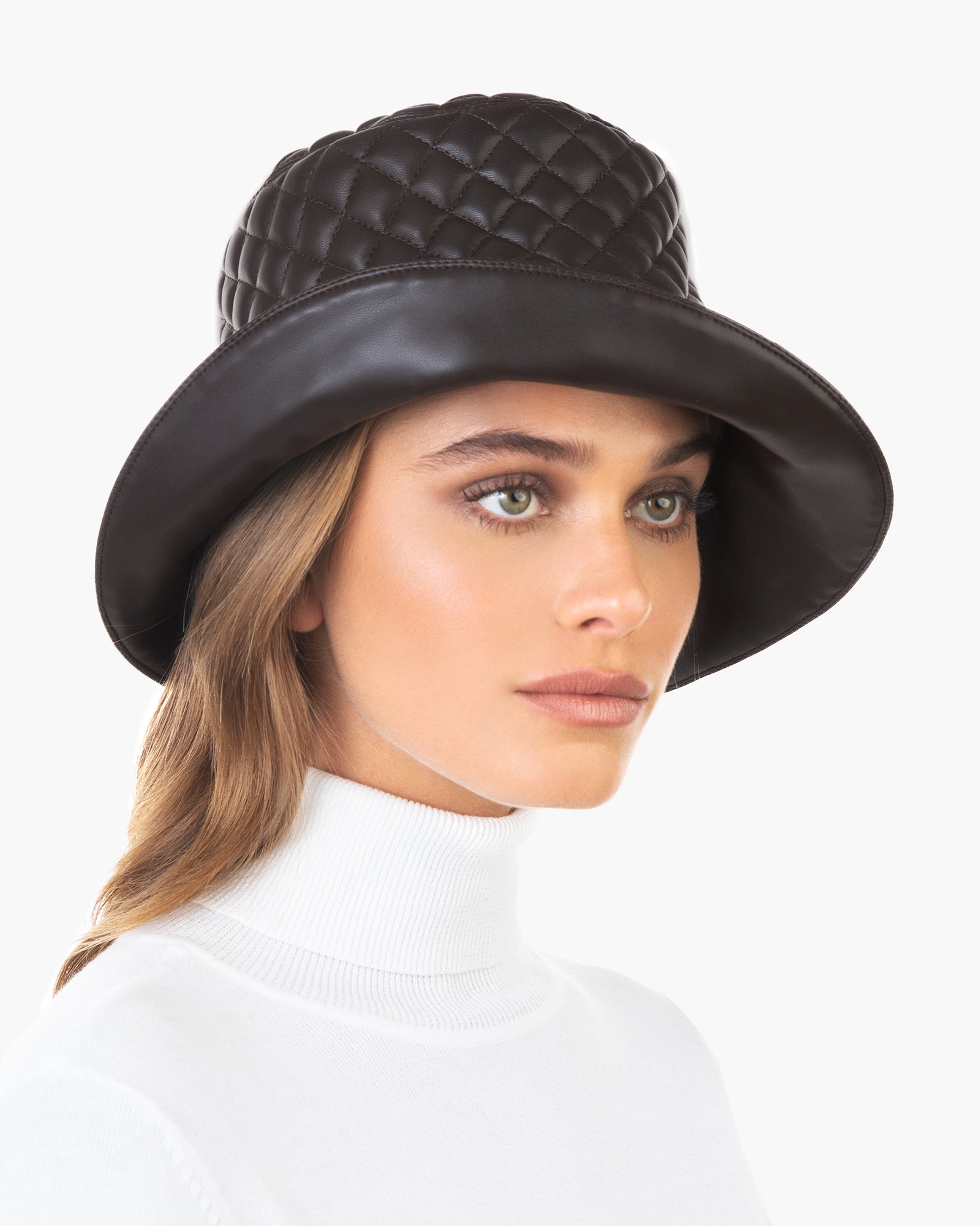 Quilty Leather Bucket Hat | Women's | Eric Javits