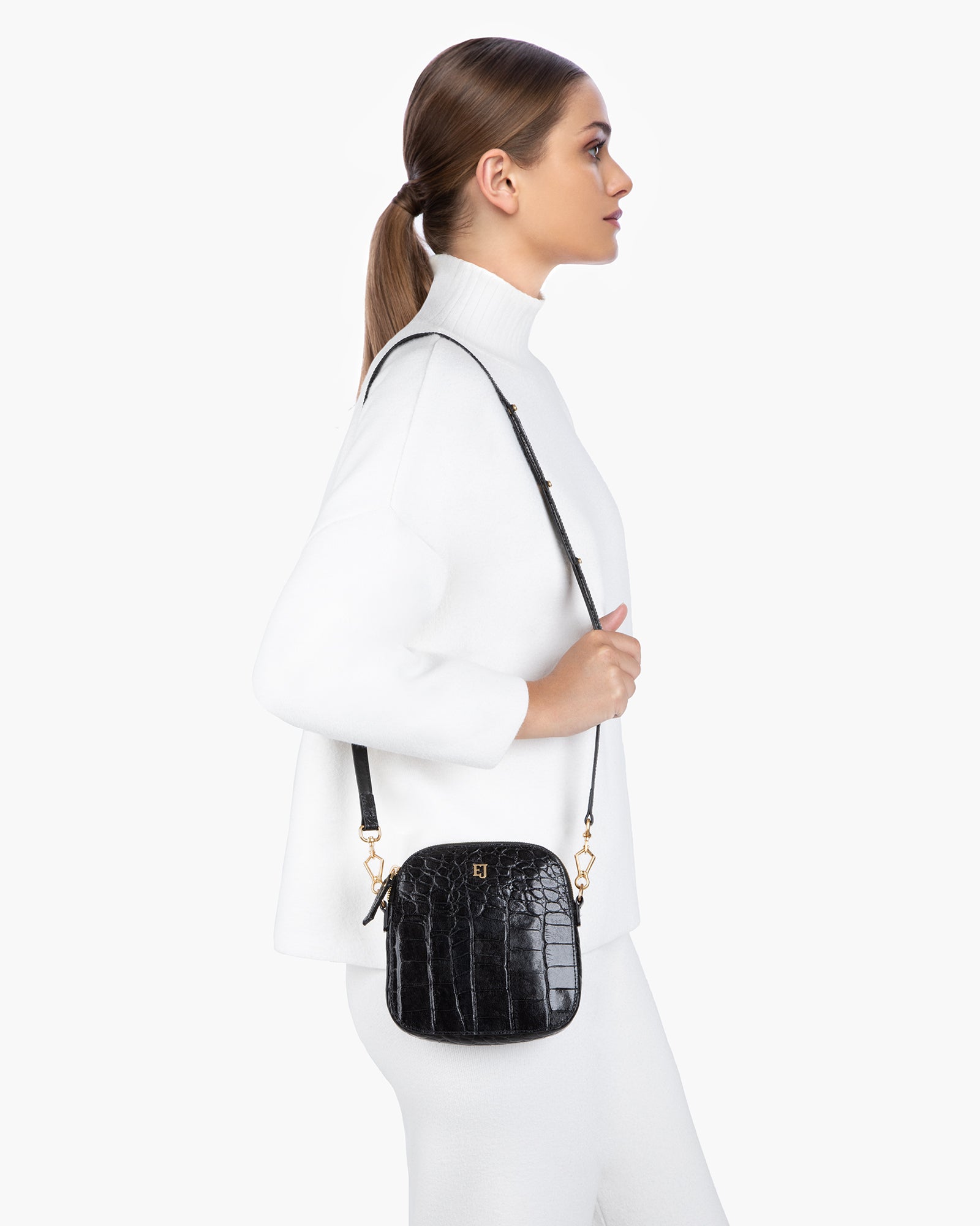 Alli Crossbody Pouch | Crocodile Leather | Eric Javits