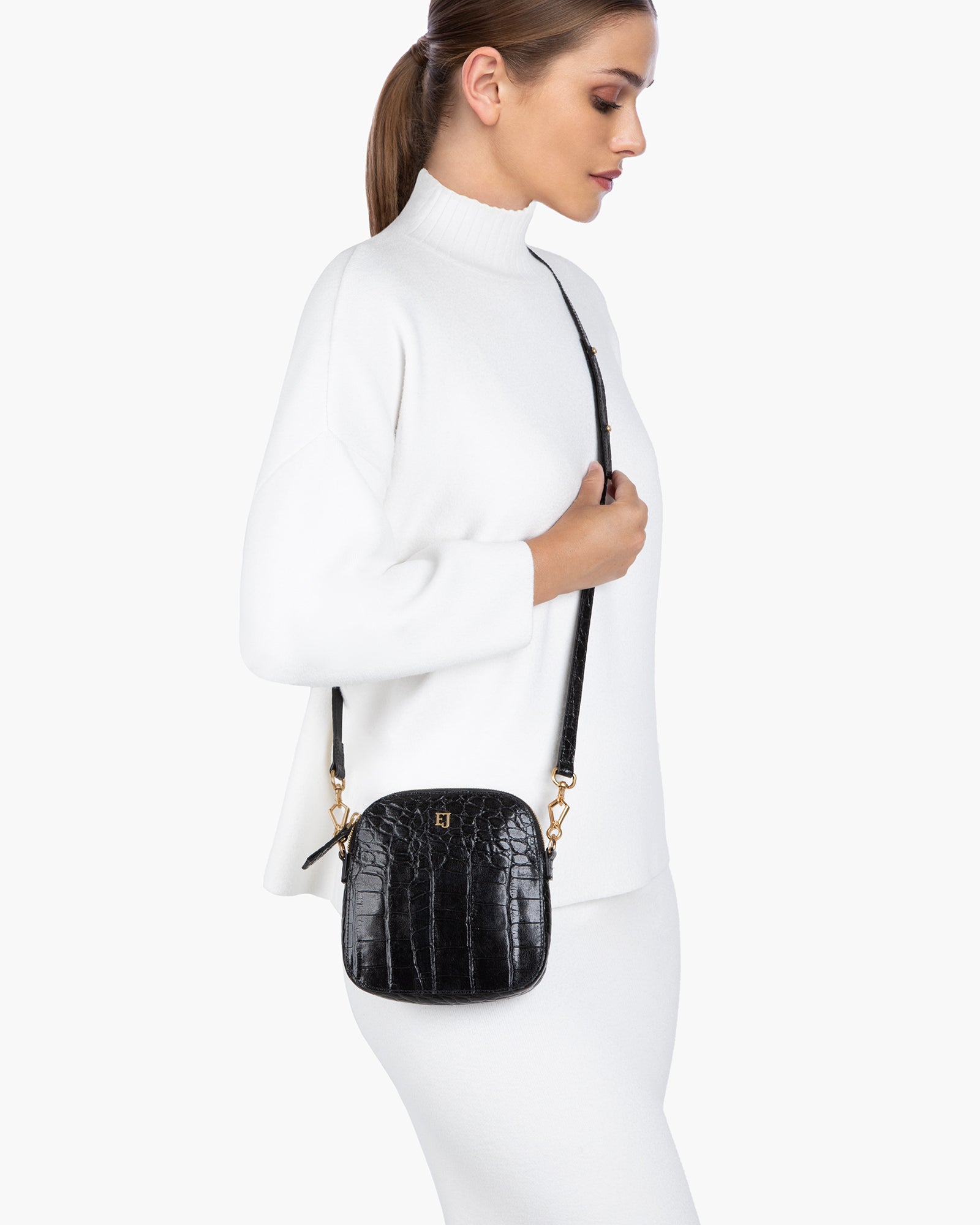 Alli Crossbody Pouch | Crocodile Leather | Eric Javits
