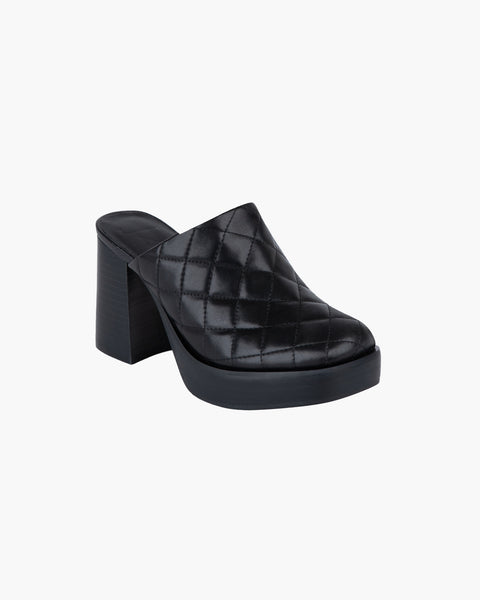 Genevieve Quilted Clog Shoes | Calf | Eric Javits