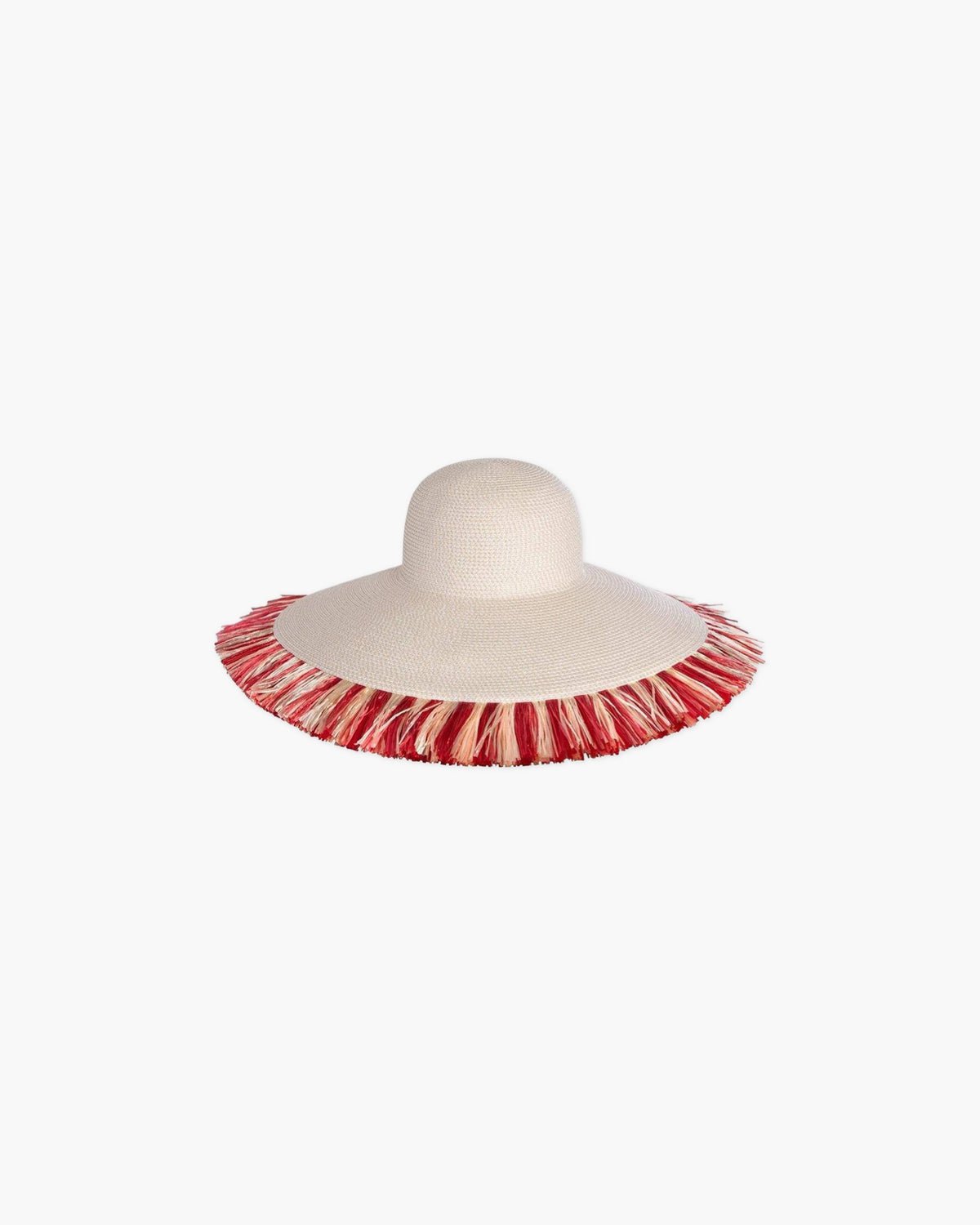 Floppy With Fringe Cream/Red Eric Javits