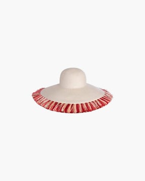 Floppy With Fringe Cream/Red Eric Javits
