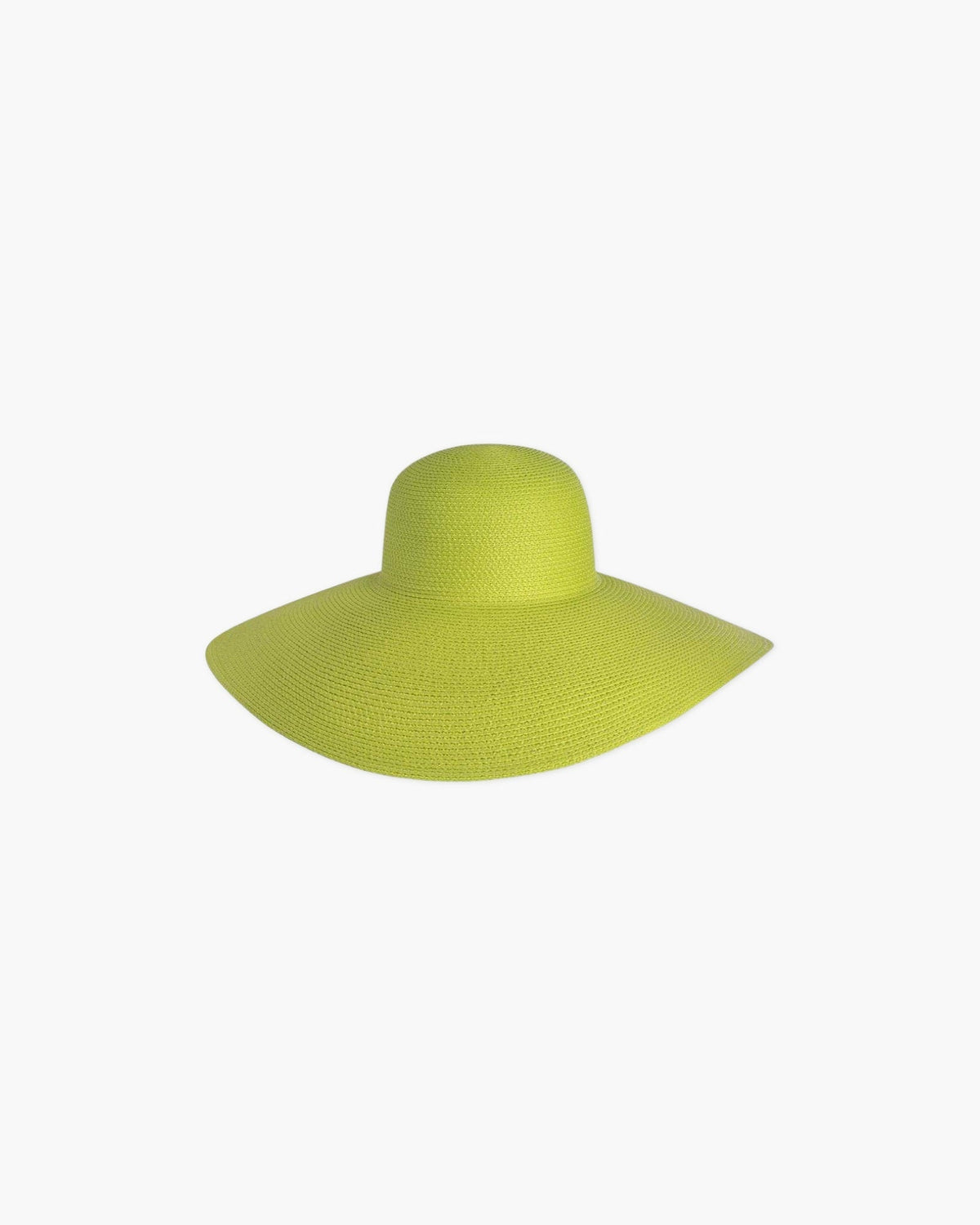 Wide Brim Floppy Straw Sun Hat in Lime Green