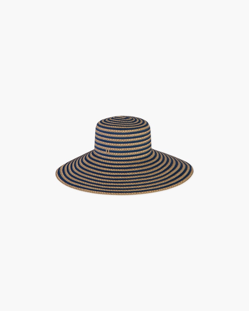 Margot Straw Hat Navy Mix Eric Javits