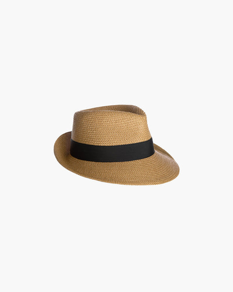 ERIC JAVITS l‎ Squishee Woven Fedora Hat Sun UV UPF 50+ One Size Squishee® VIP Hat｜Packable Fedora｜Chin Strap | Eric Javits main image 4
