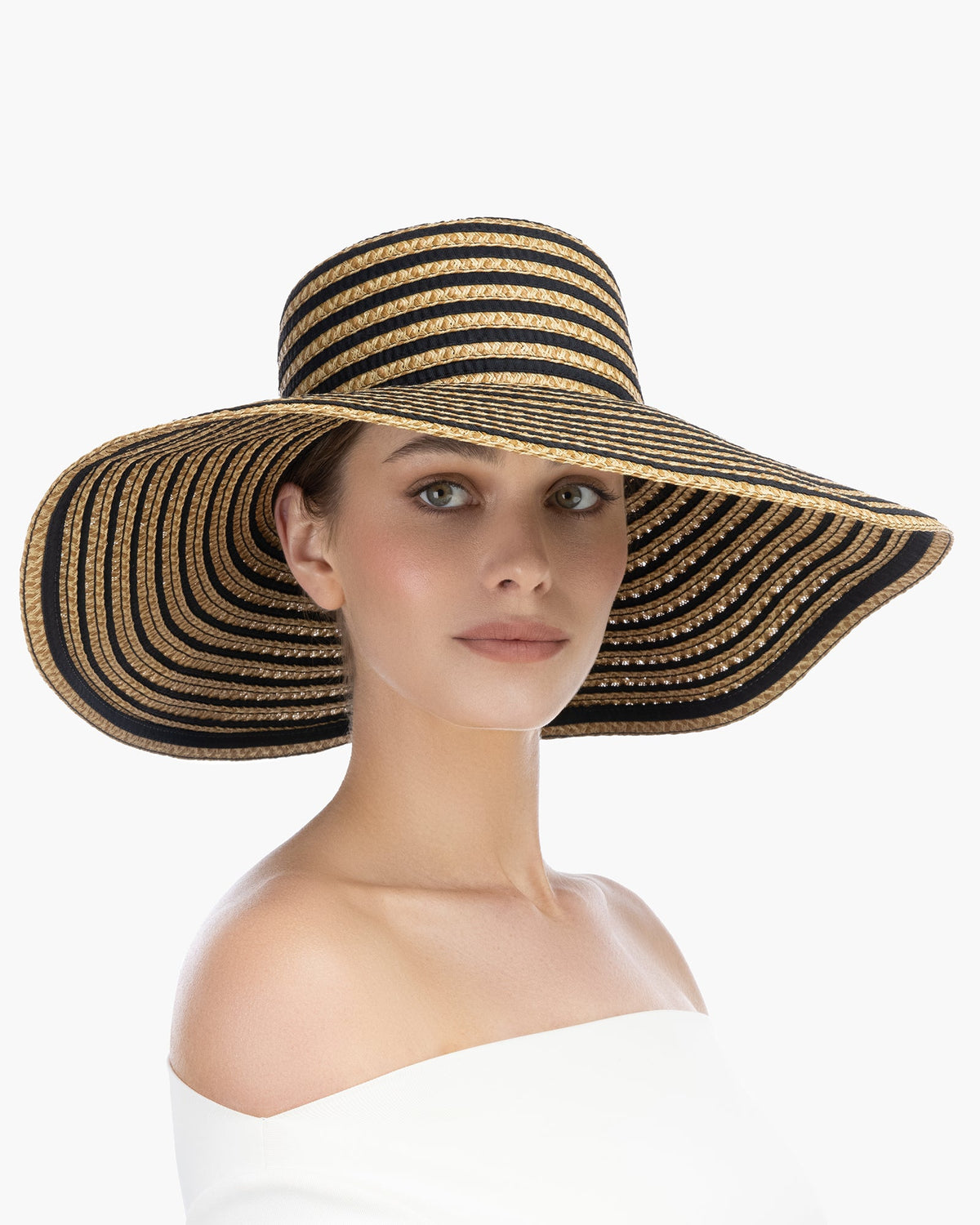 Margot Straw Hat Black Mix Eric Javits