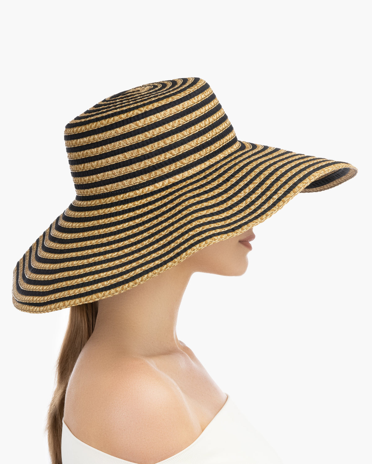 Margot Straw Hat Black Mix Eric Javits