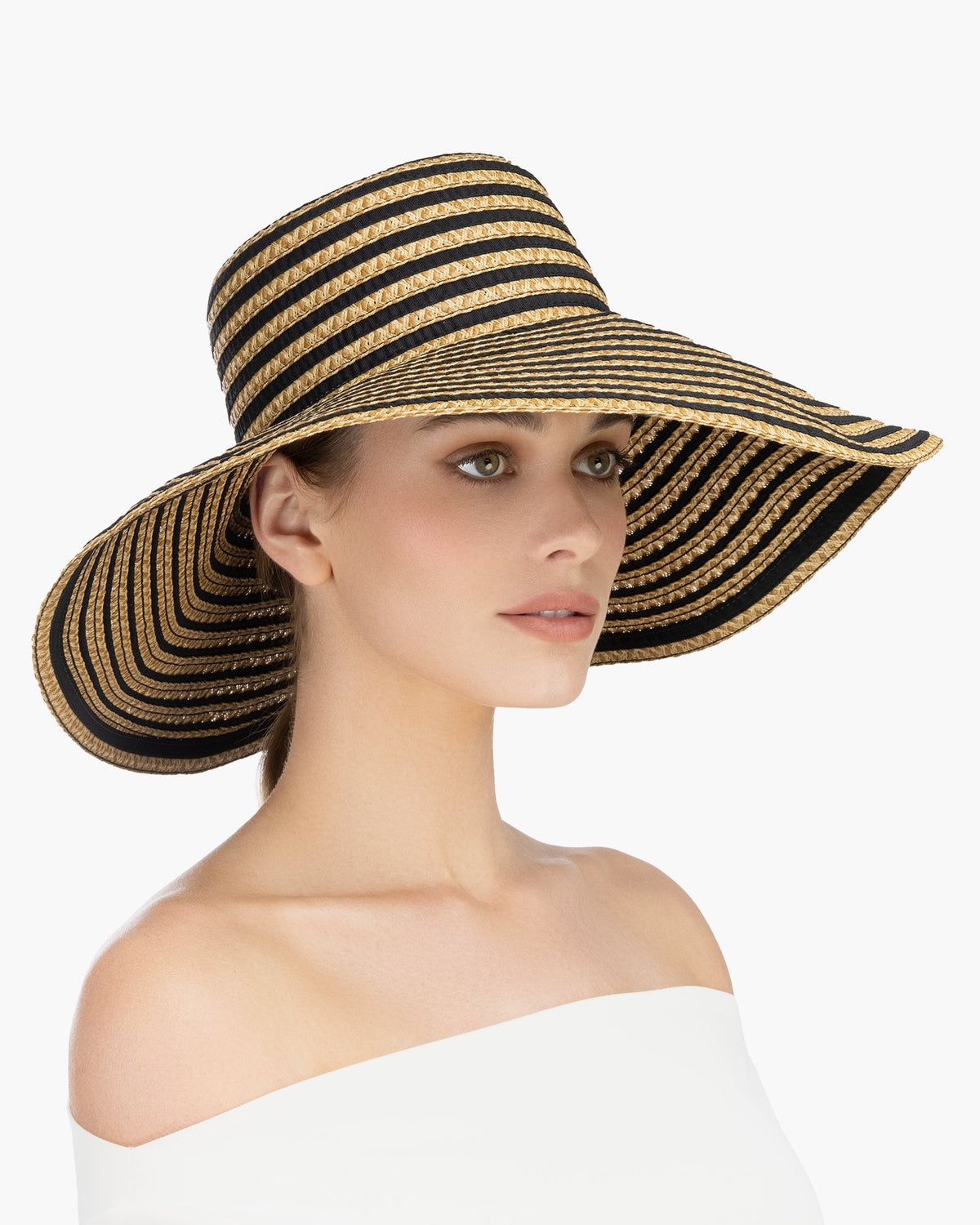 Margot Straw Hat Black Mix Eric Javits