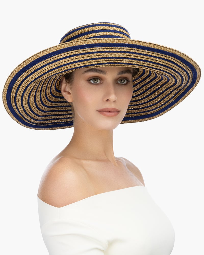 Margot Straw Hat Navy Mix Eric Javits