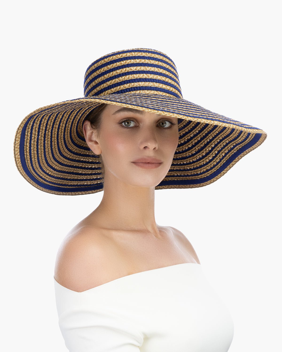 Margot Straw Hat Navy Mix Eric Javits