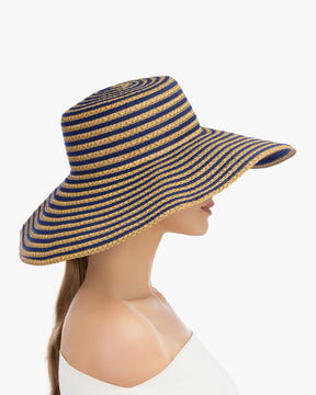 Margot Straw Hat Navy Mix Eric Javits