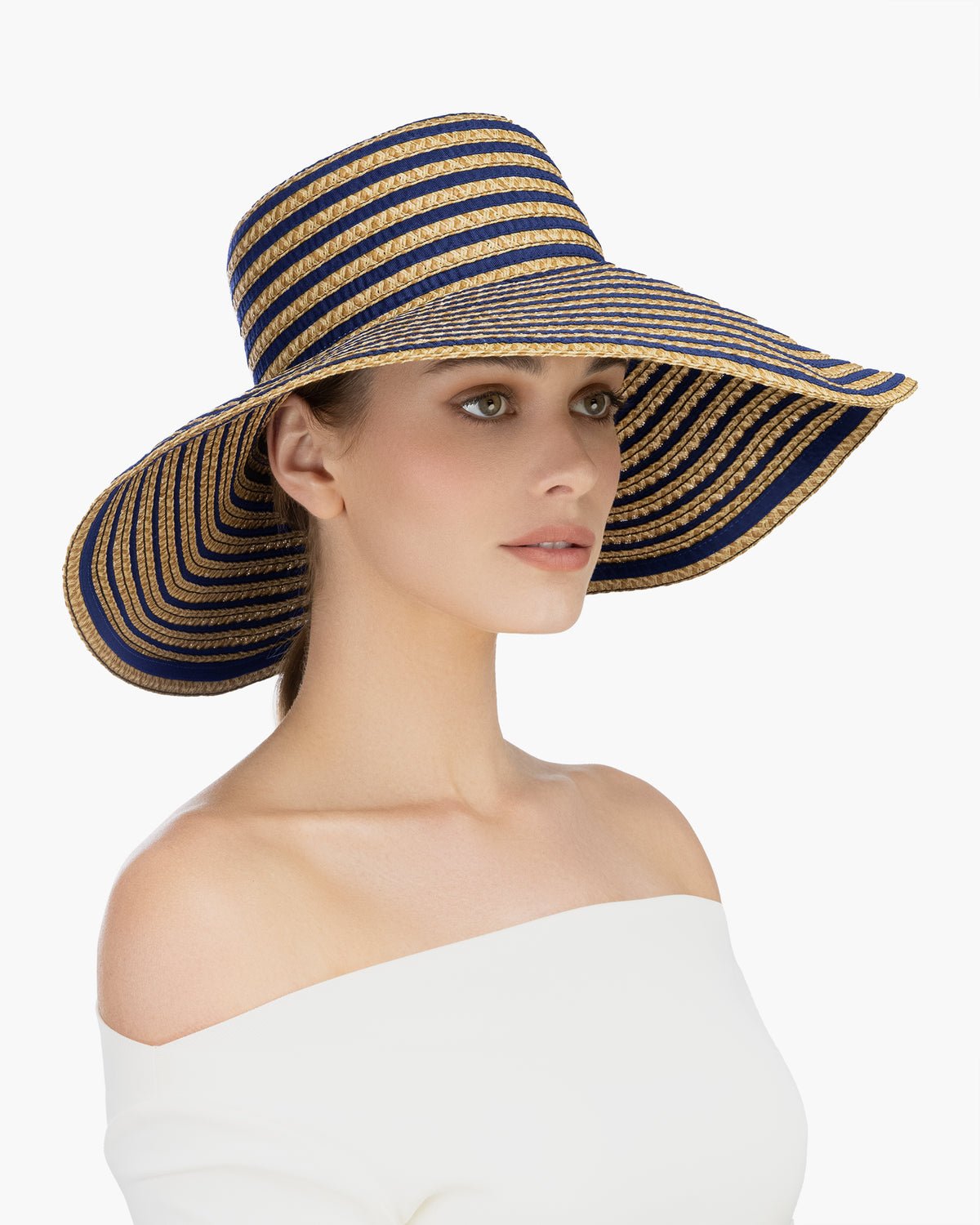 Margot Straw Hat Navy Mix Eric Javits