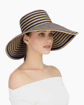 Margot Straw Hat Navy Mix Eric Javits