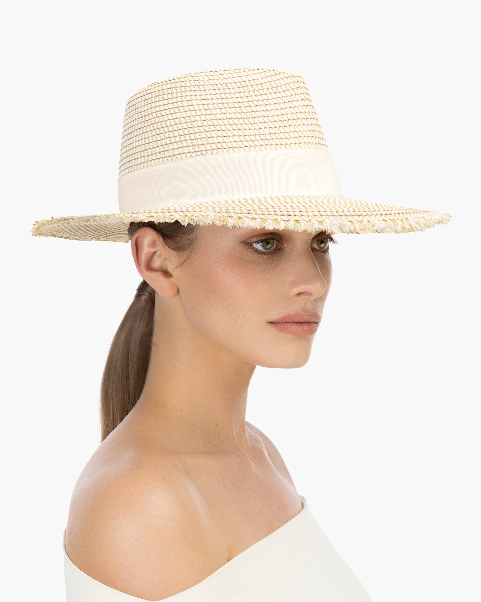 Fringe Pinch Straw Fedora Hat | Women's | Eric Javits