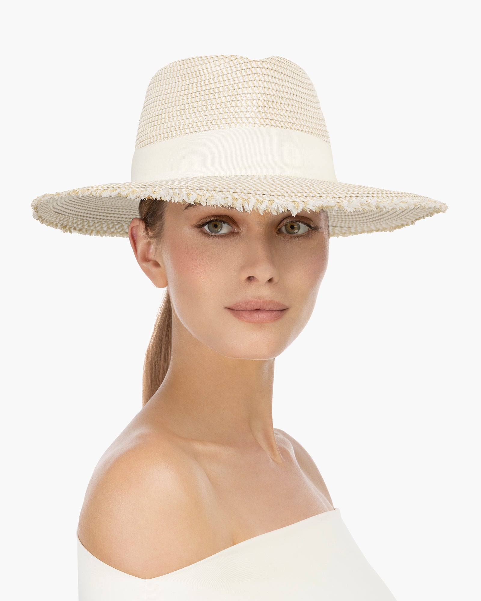 Fringe Pinch Straw Fedora Hat | Women's | Eric Javits