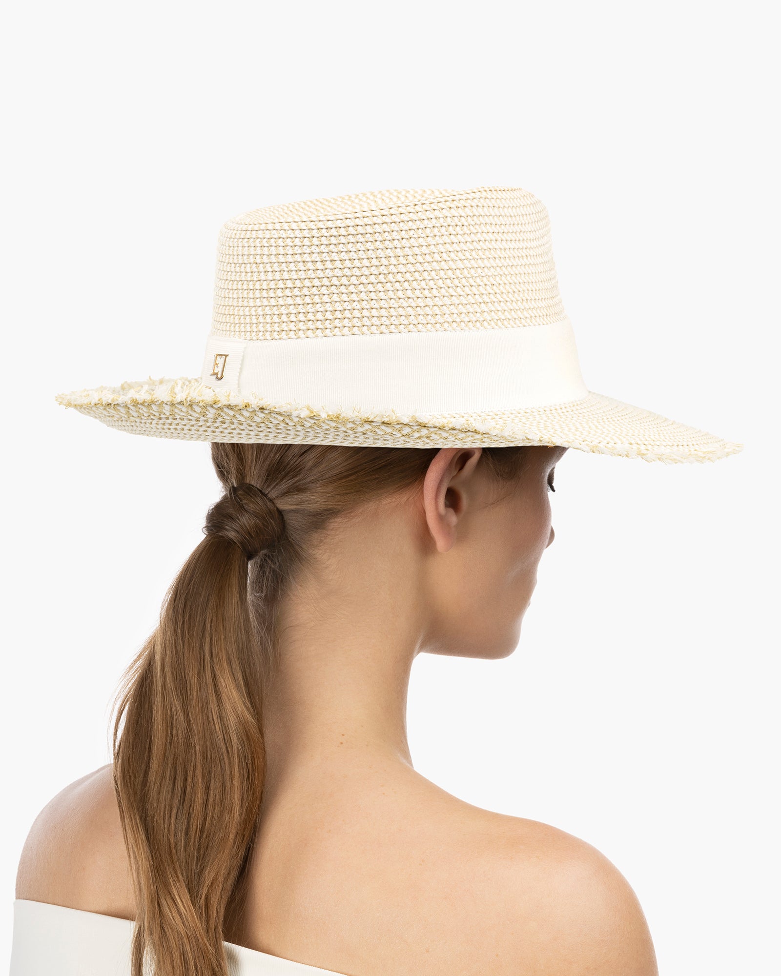 Fringe Pinch Straw Fedora Hat | Women's | Eric Javits