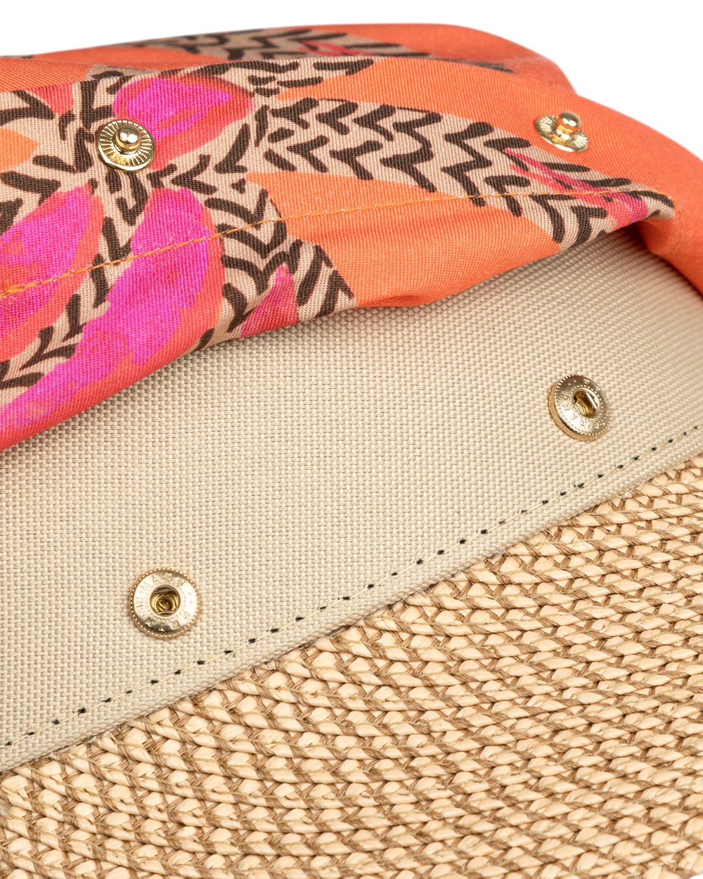 Bandana Visor Straw Visor Detachable Tencel Scarf Eric Javits