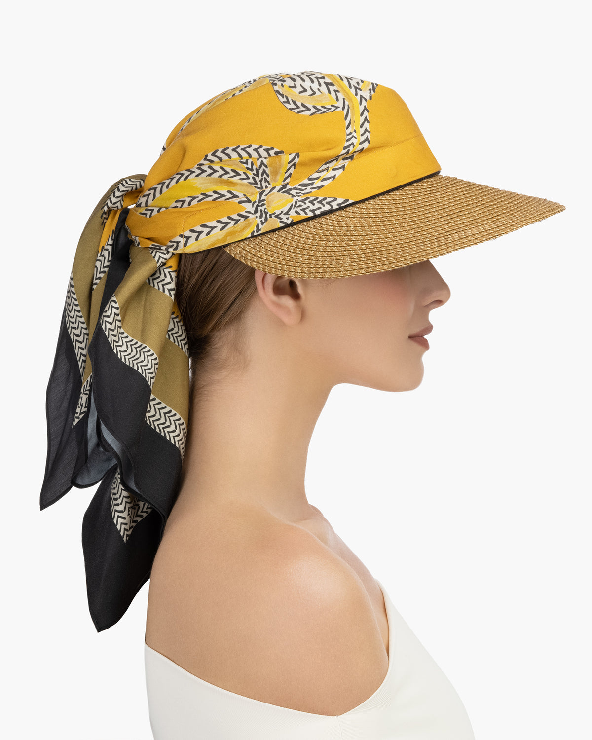 Bandana Visor Natural/Black Mix Eric Javits