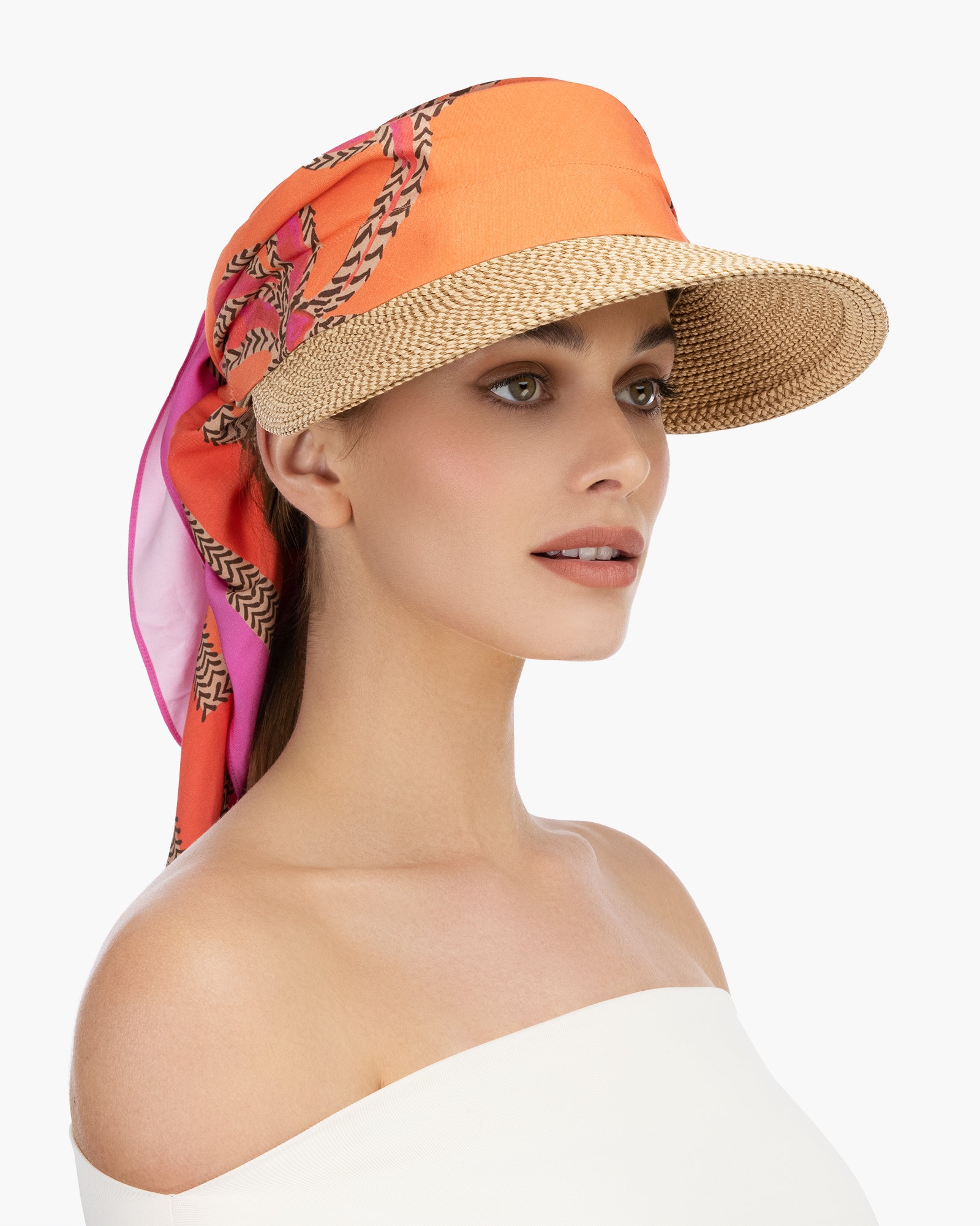 Bandana Visor | Detachable Straw Tencel | Eric Javits Bandana Visor | Detachable Straw Tencel | Eric Javits