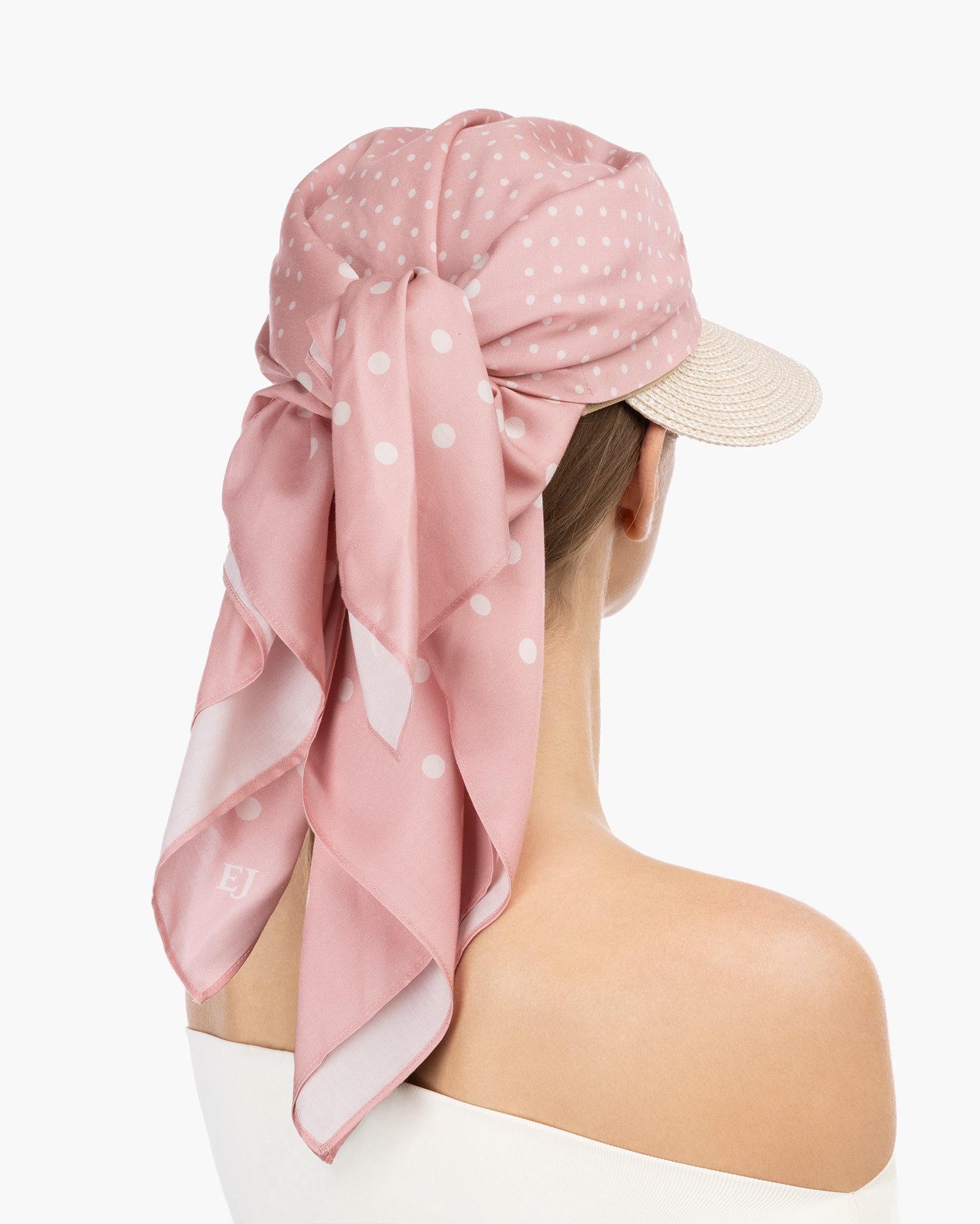 Dot Scarf Visor Cream/Pink Eric Javits