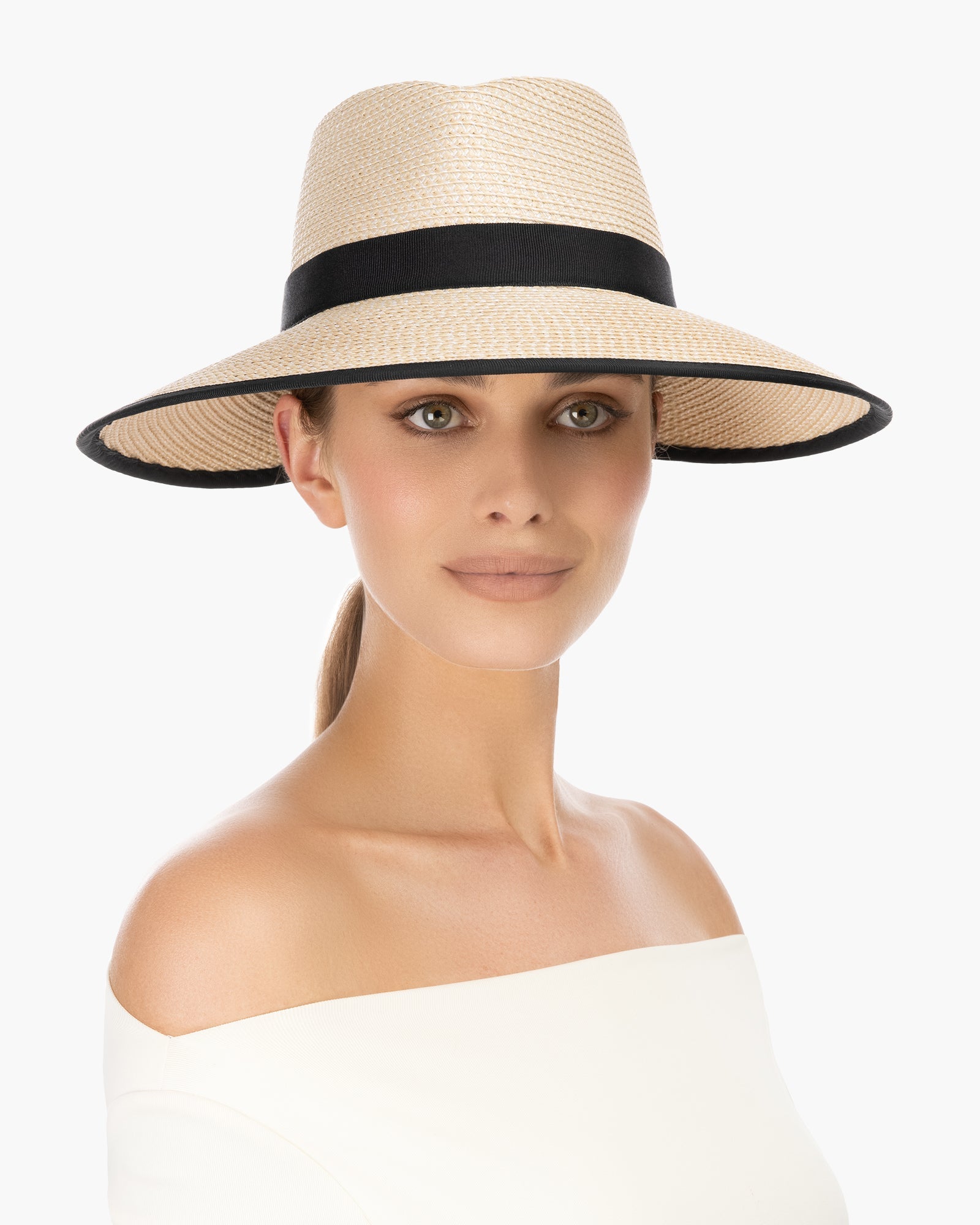 Suncrest Visor Cream Black | Women's | Eric Javits