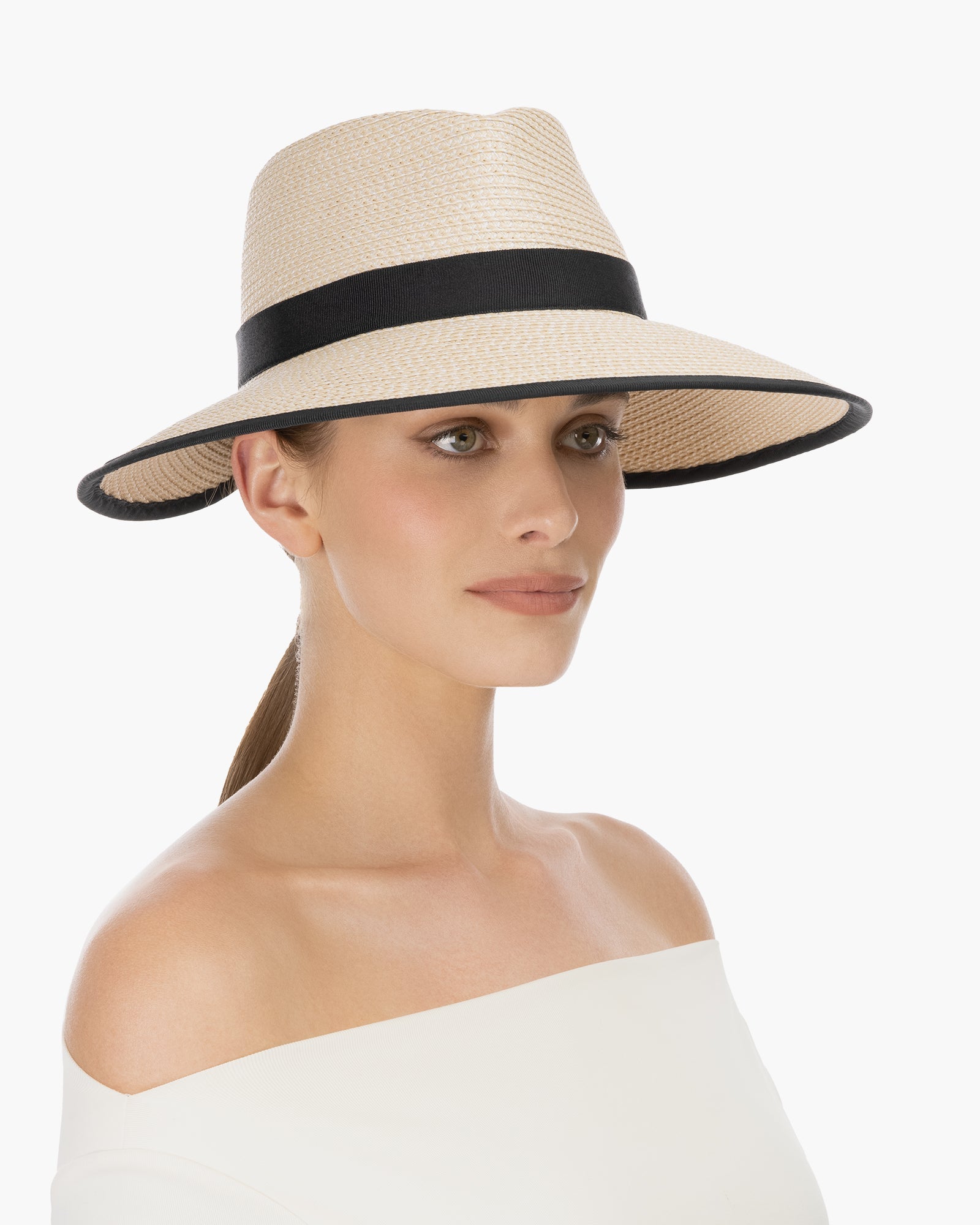 Suncrest Visor Cream Black | Women's | Eric Javits