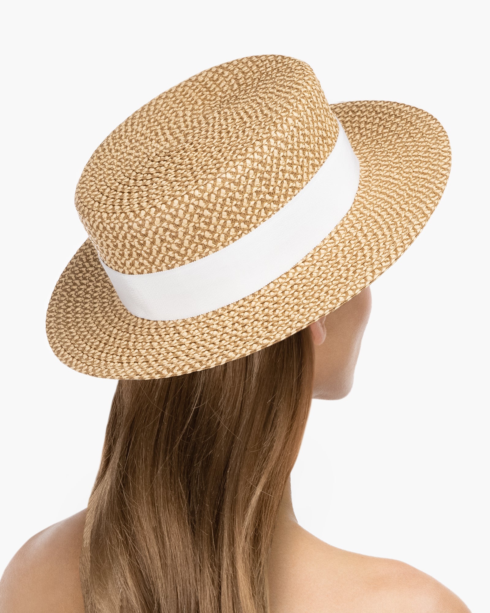 Boater Peanut/White Eric Javits