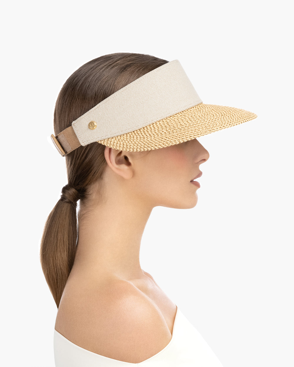 Arles Champ Visor Straw Visor Hat Cotton Canvas Band Eric Javits