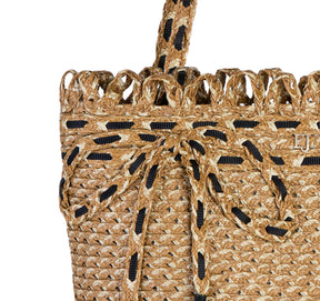 SQUISHEE® BARDOT STRAW TOTE Natural/Black Eric Javits