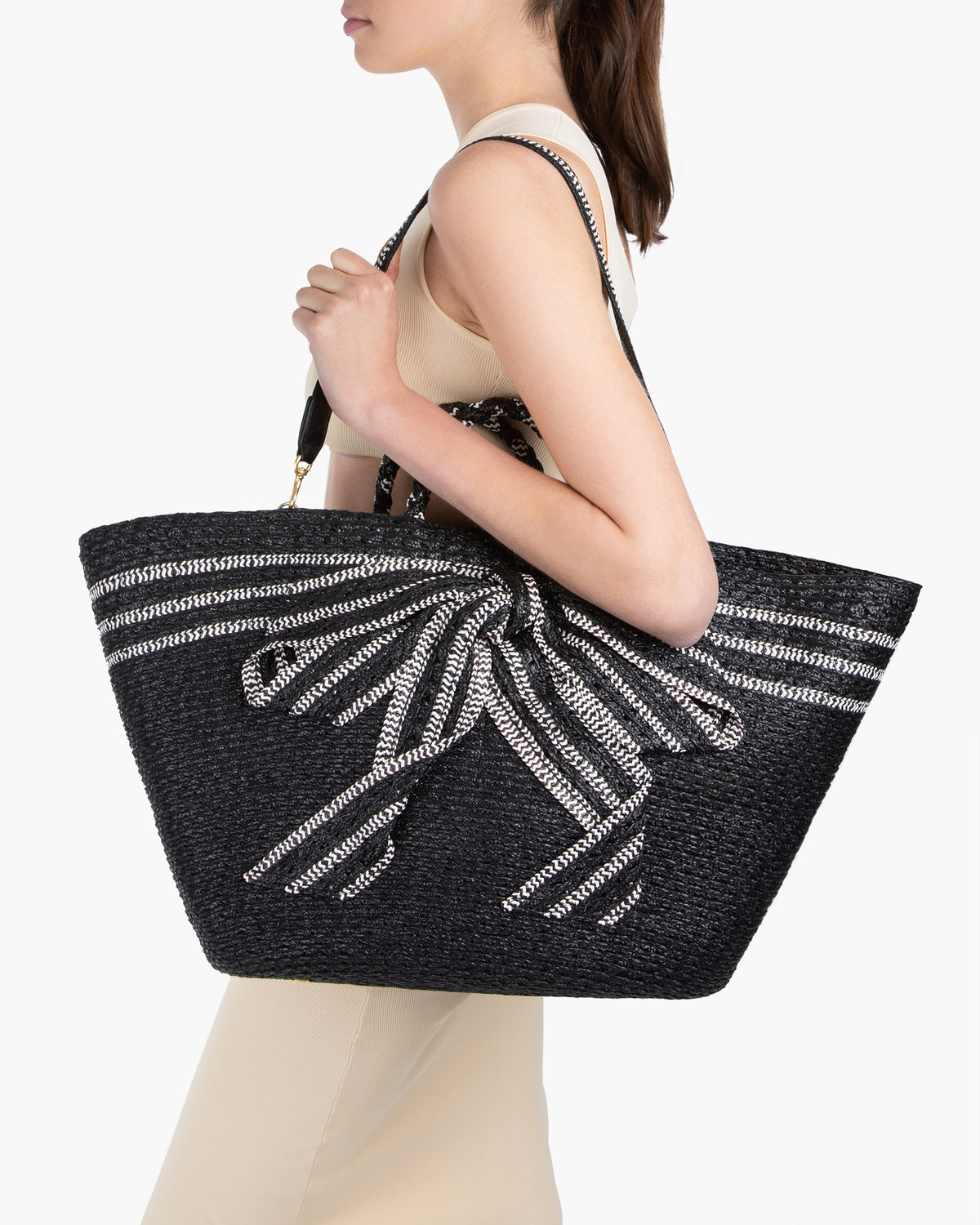 GRAN ANTOINETTE STRAW BAG OriginalBlack Mix Eric Javits