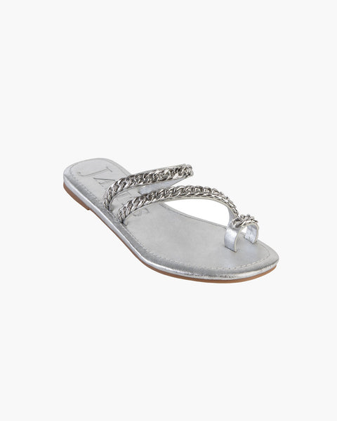 Chainmi toe loop sandal Silver - Final Sale