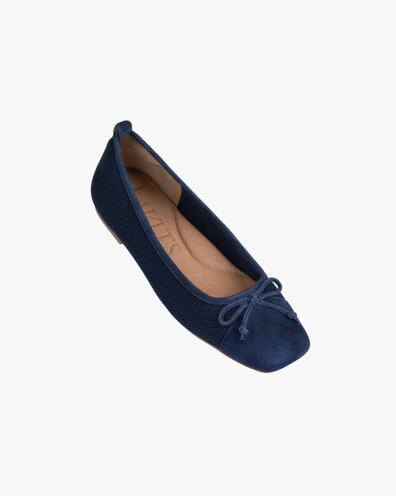 Ballet Flat Womens Navy Flat Shoes Navy Designer Shoes Parris Navy