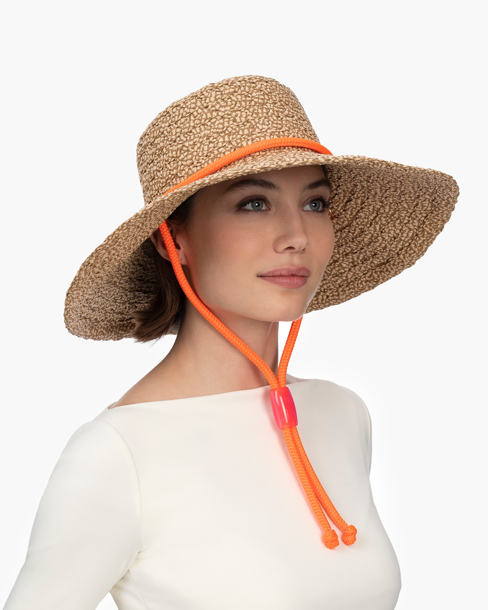 Aimee Rollable Straw Floppy Hat | Chin | Eric Javits