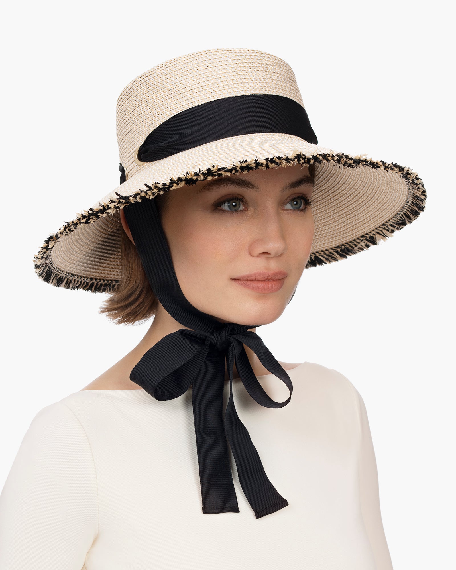 Aruba I Straw Floppy Hat | Fringed Brim | Eric Javits
