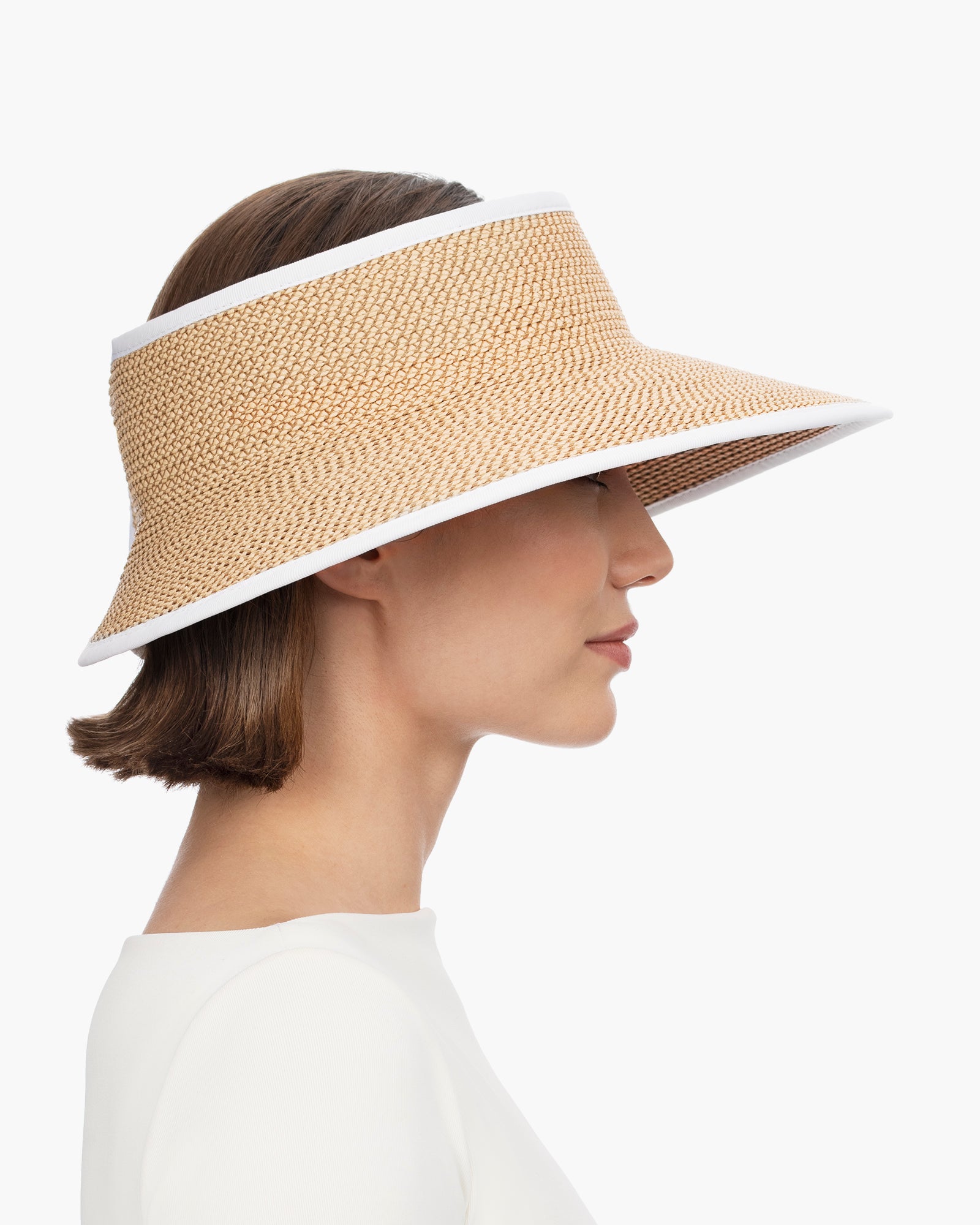 Eric Javits Women Hats Peanut/White Lil Squishee® Visor
