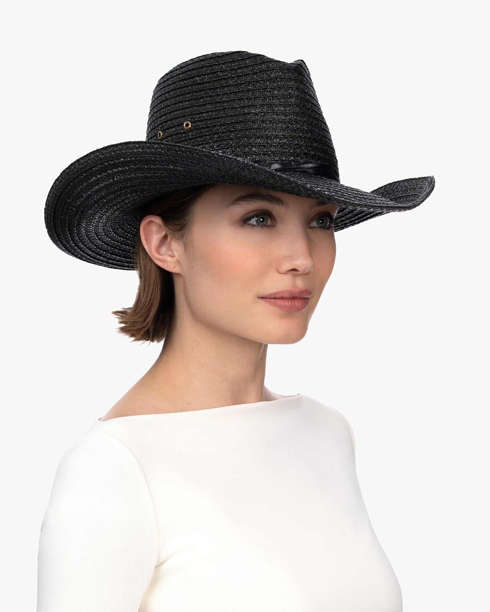 Western Straw Hat | Fedora Designer Sunhat | Eric Javits