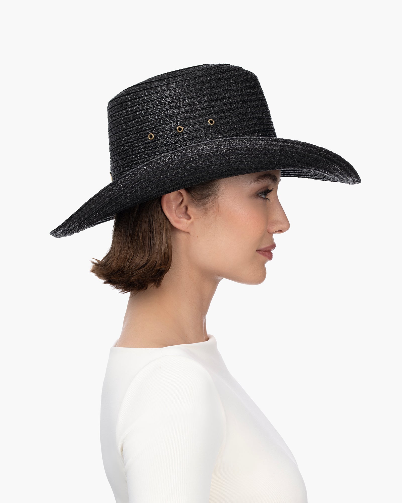 Western Straw Hat | Fedora Designer Sunhat | Eric Javits