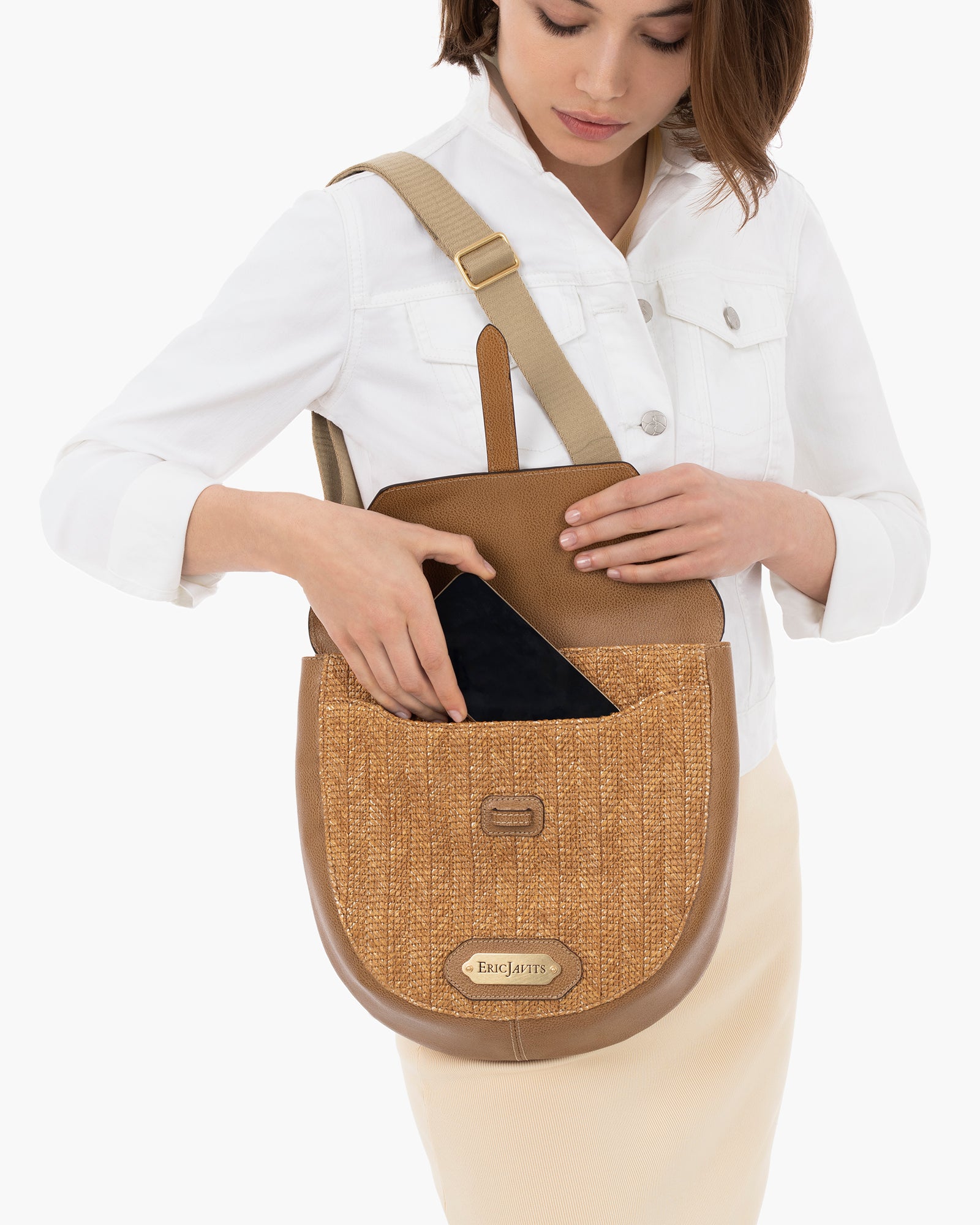 Palm Pouch | Designer straw bag | Eric Javits