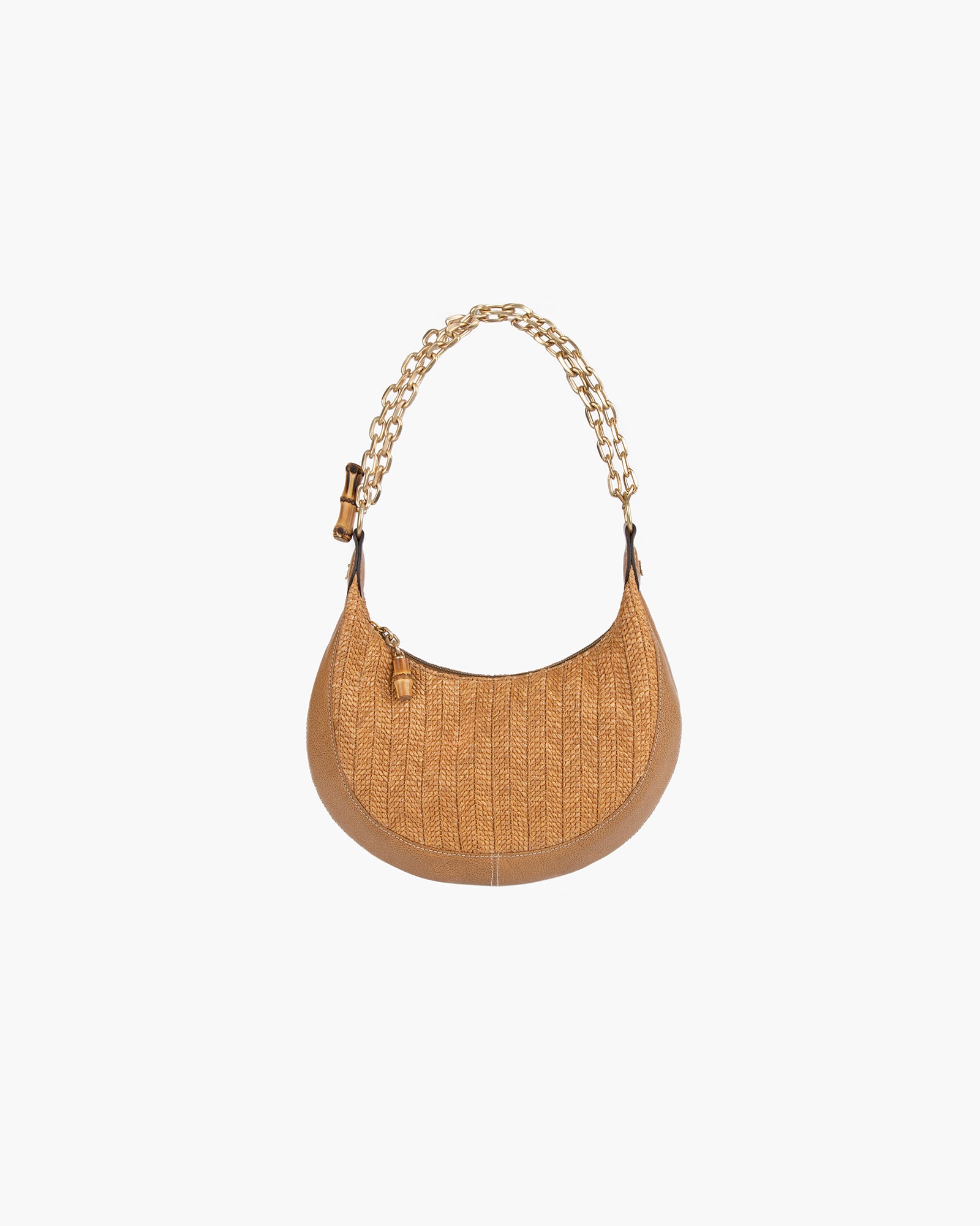Croissant Raffia Crossbody Bag