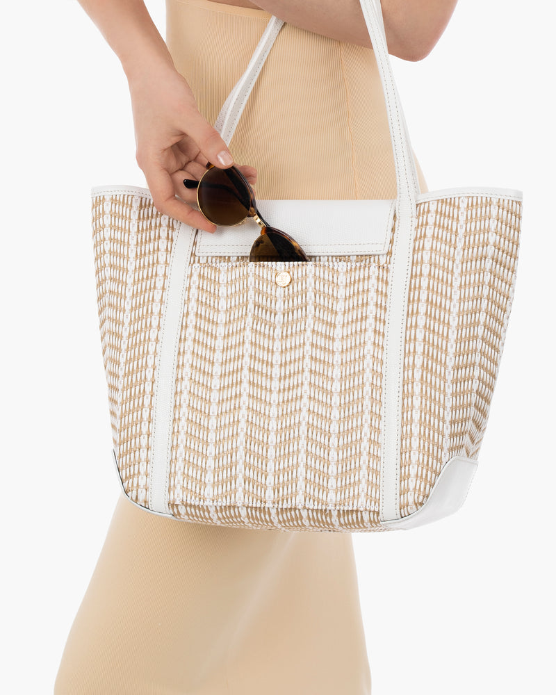 Verona Raffia Bag Mid-Size Tote Designer's Bag Eric Javits