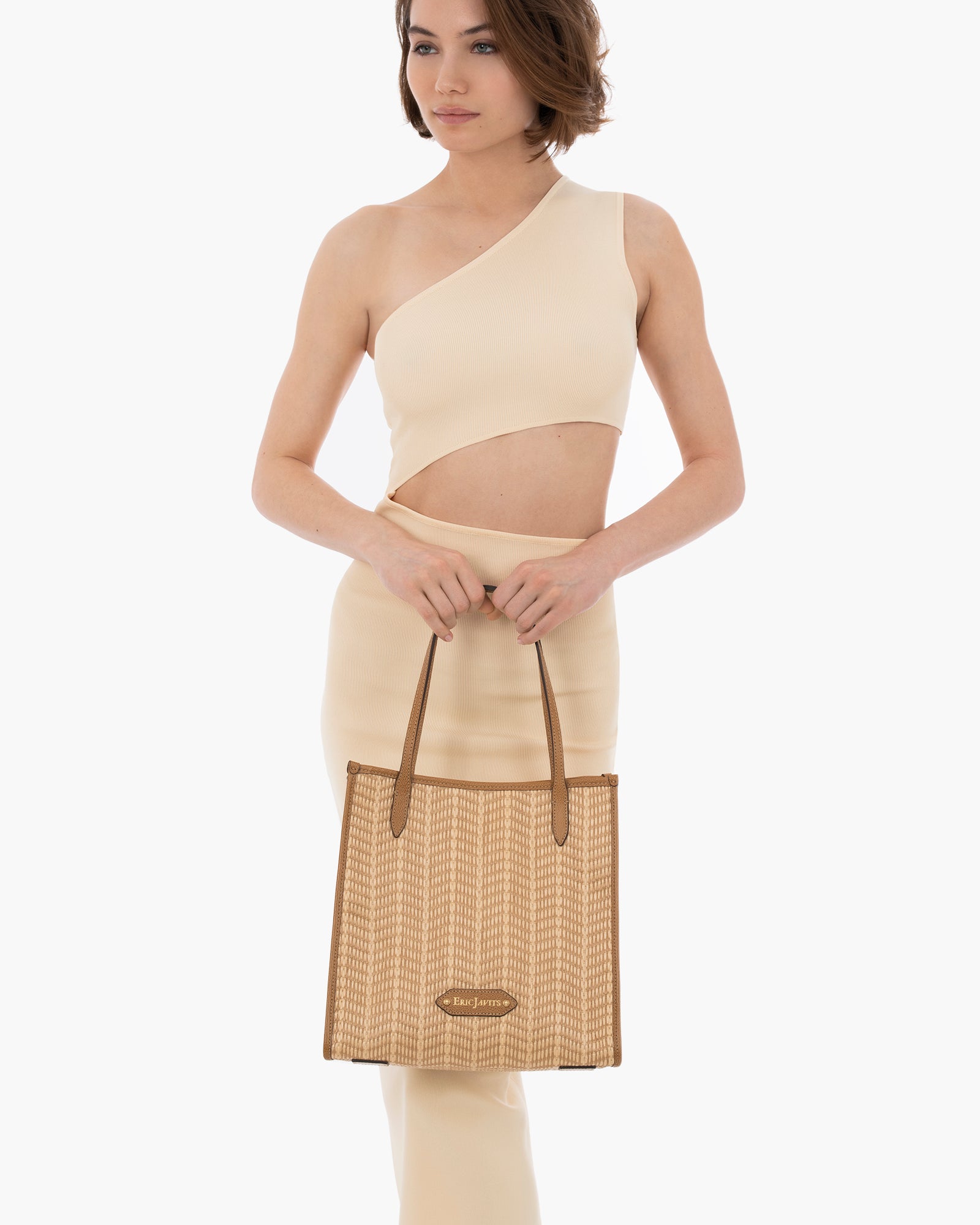 Biza Shoulder Tote | Mid-Size Tote Straw Bag | Eric Javits