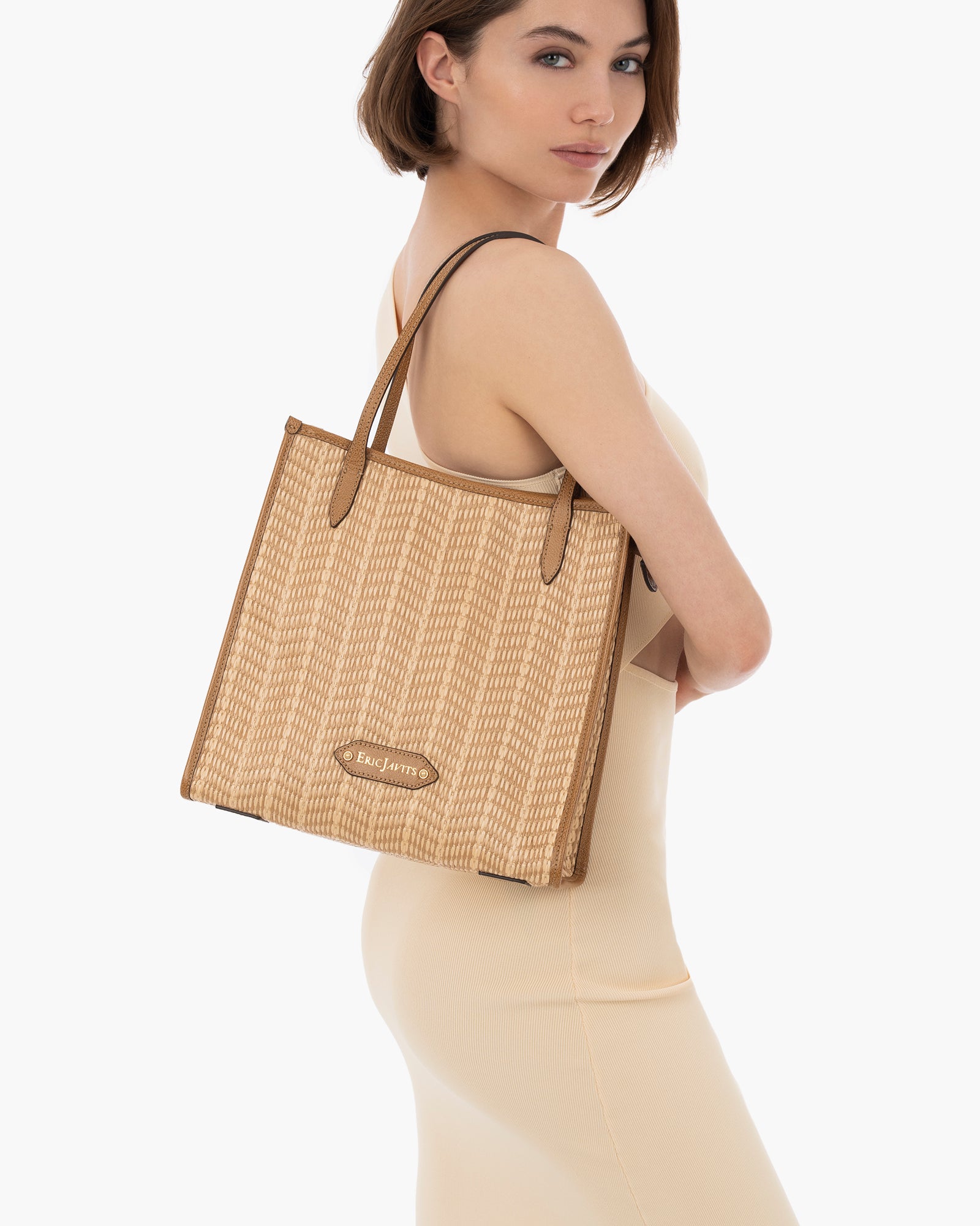 Biza Shoulder Tote | Mid-Size Tote Straw Bag | Eric Javits