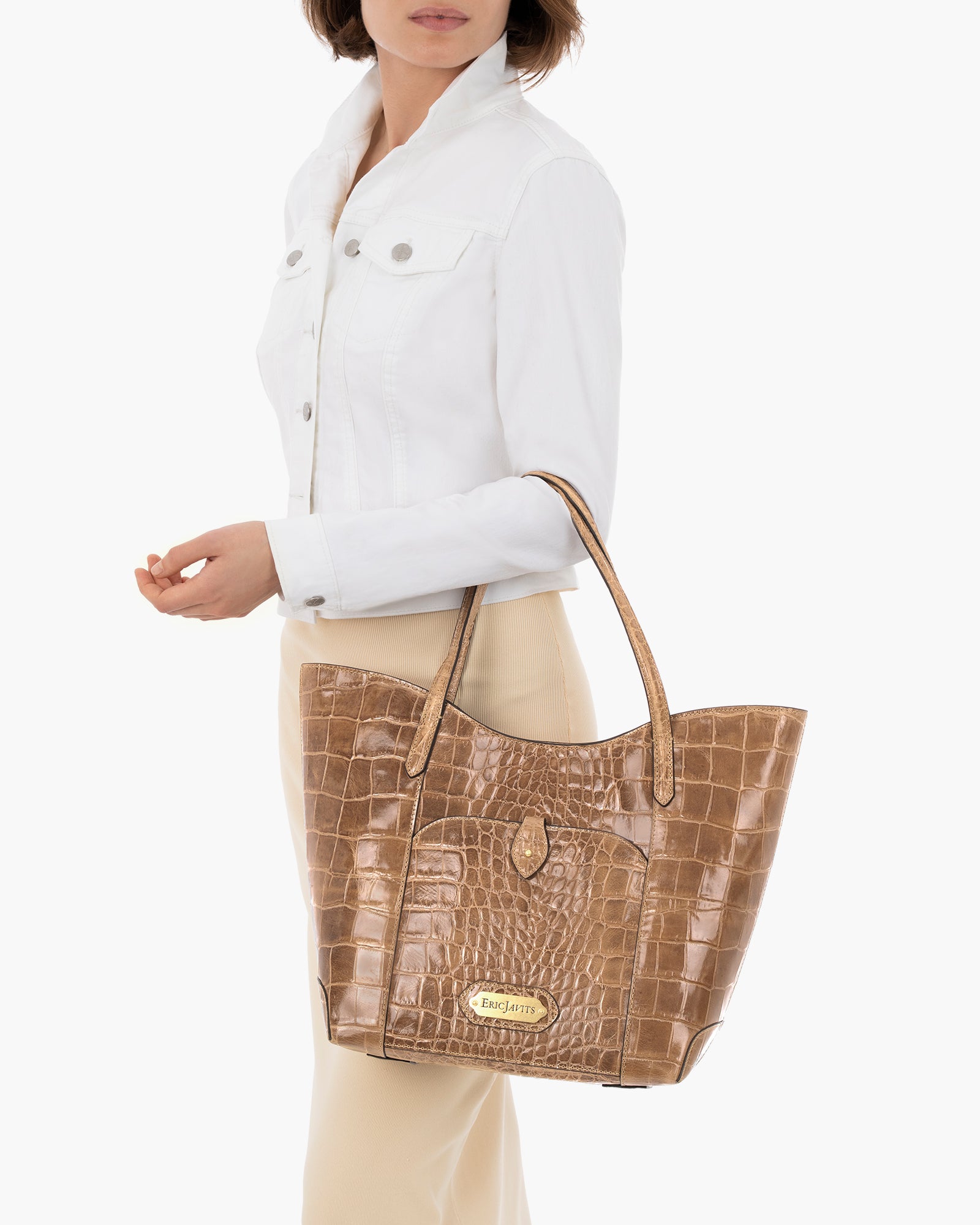 Crikey Mate I Leather Tote with Snap Closure | Eric Javits