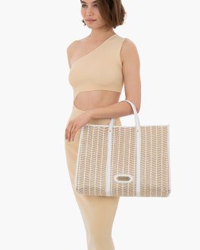 Palm Tote White Mix Eric Javits